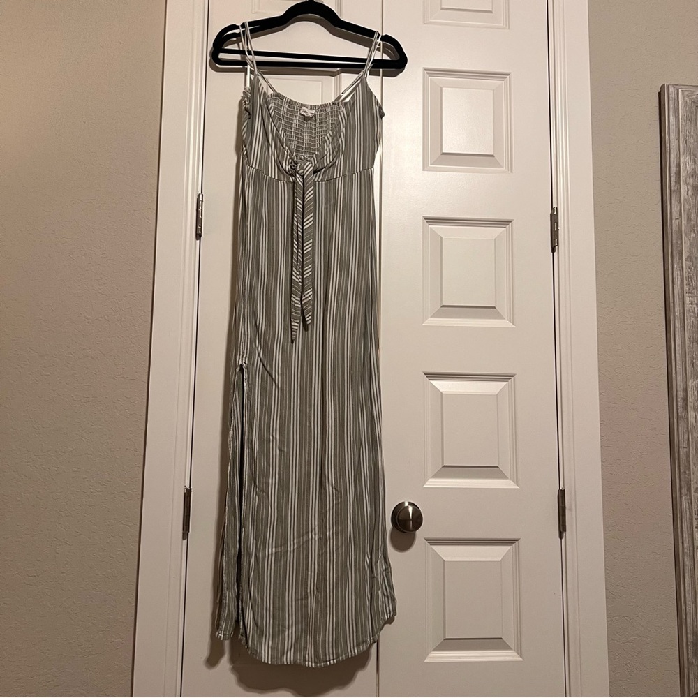 Striped Maxi Dress with Tie Detail
